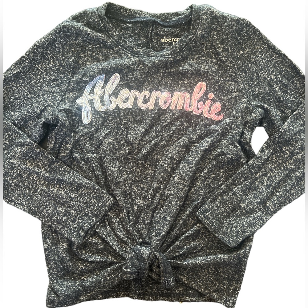 Abercrombie kids long sleeve shirt, 5/6, heather navy, sequin
